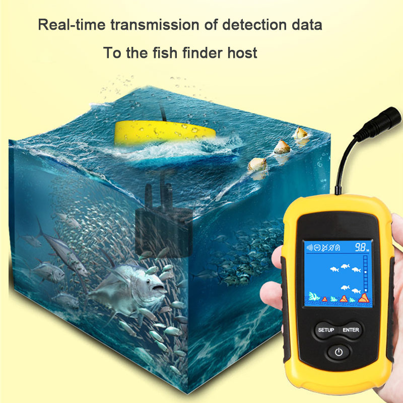 Fish Finder Portable - 100M 유선 컬러 스크린 휴대용 음파