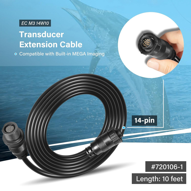 Fish Finder Transducer - 트랜스듀서 연장 케이블 10피트 14핀 허밍버드