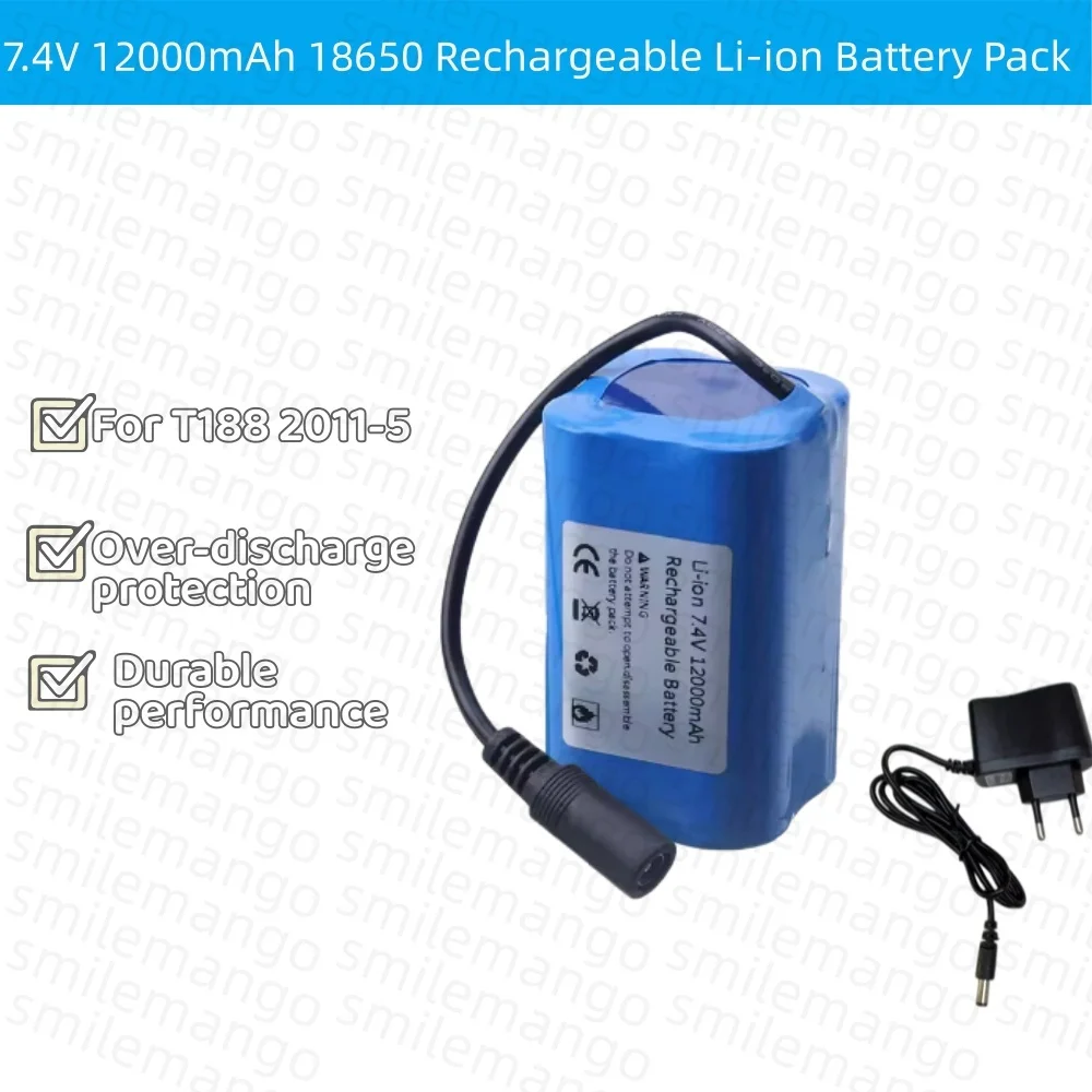 Fish Finder Charger - 7.4V 12000mAh 배터리(USB 충전기 포함) T188