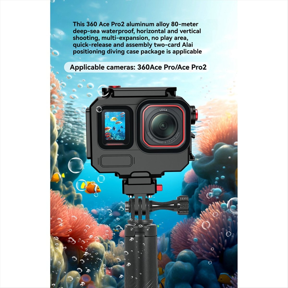 Underwater Camera - Insta360 AcePro2용 M05K 263FT/80M 방수 케이스