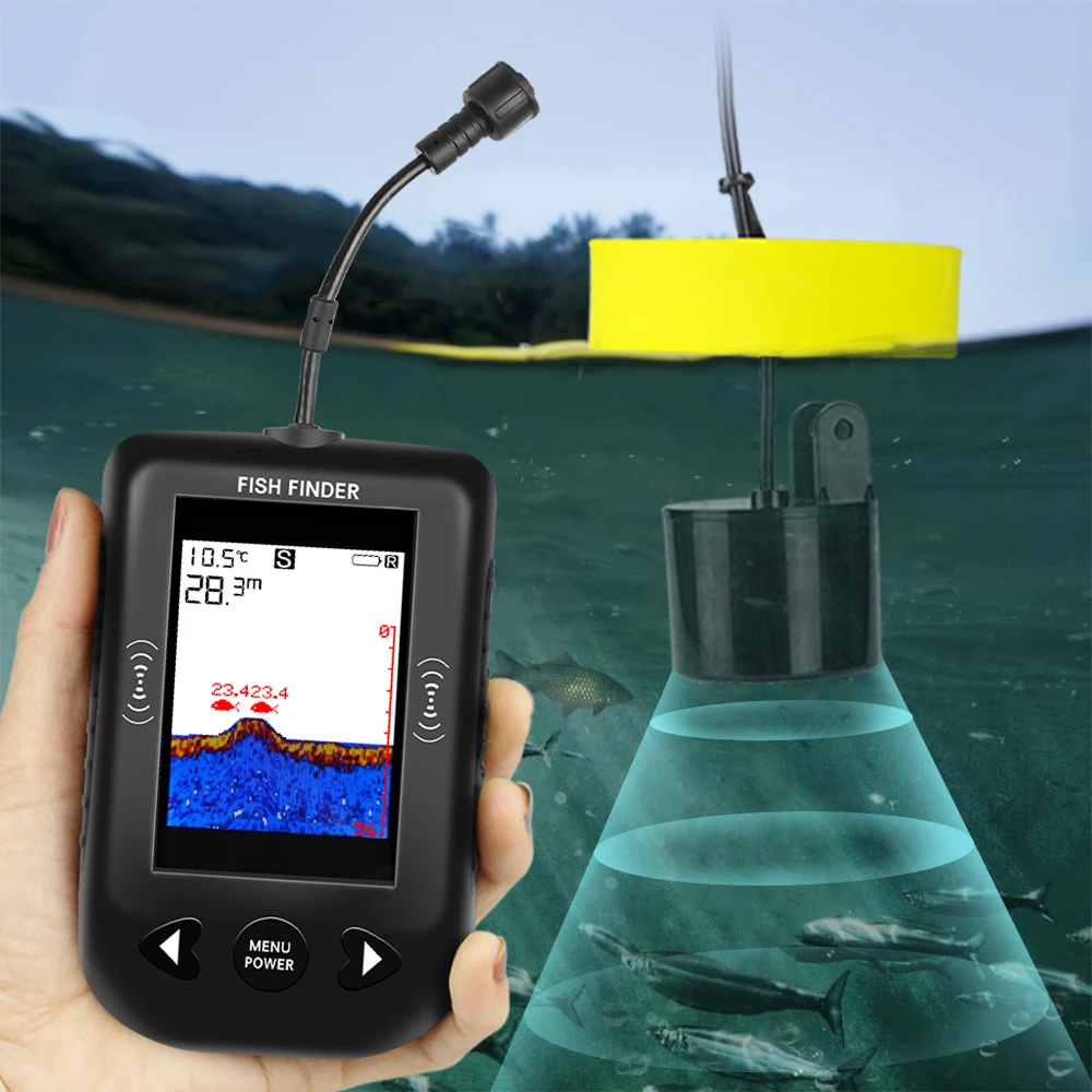 알람 100M 휴대용 수중 음파 탐지기 물고기 탐지기  - Fish Finder Transducer 리뷰 및 가격