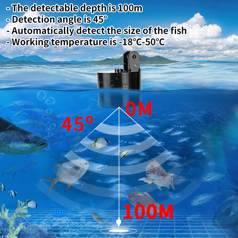 알람 100M 휴대용 수중 음파 탐지기 물고기 탐지기  - Fish Finder Transducer 리뷰 및 가격