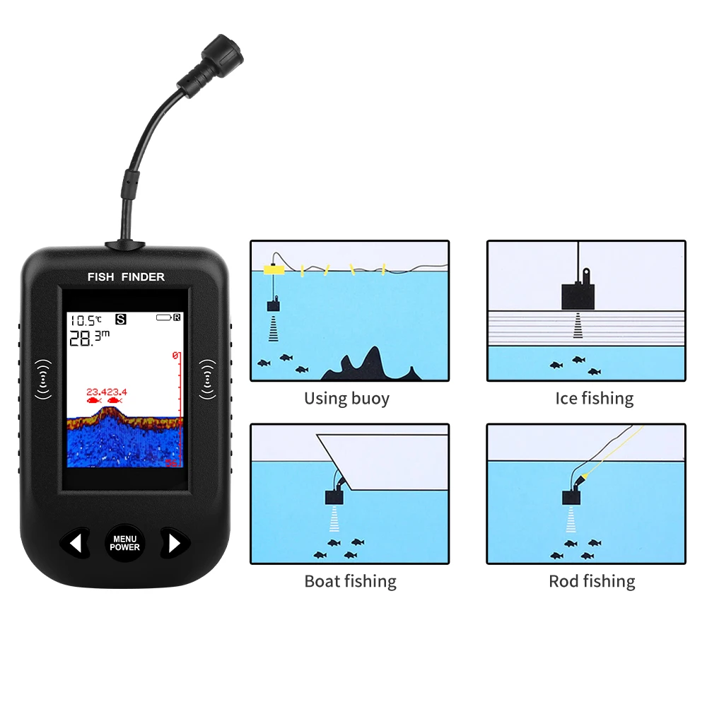 알람 100M 휴대용 수중 음파 탐지기 물고기 탐지기  - Fish Finder Transducer 리뷰 및 가격