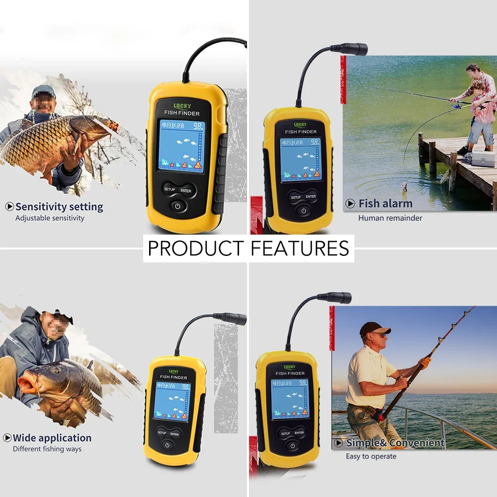 행운의 LCD 컬러 스크린 휴대용 유선 어군 탐지기 1 - Fish Finder Transducer 리뷰 및 가격