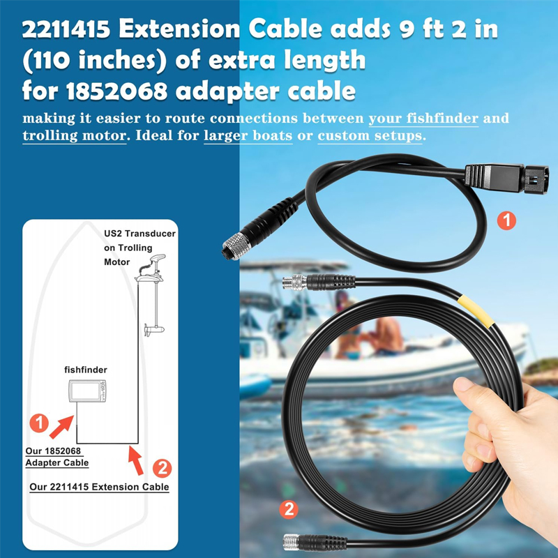 1852068 MKR-US2-8 7핀 어댑터 케이블 + - Fish Finder Transducer 리뷰 및 가격